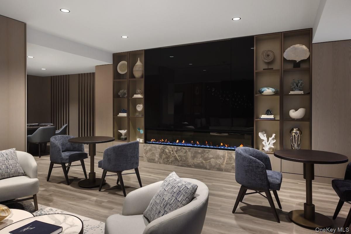 Fireplace, Interior, Recessed Lighting, Wood Texture Flooring