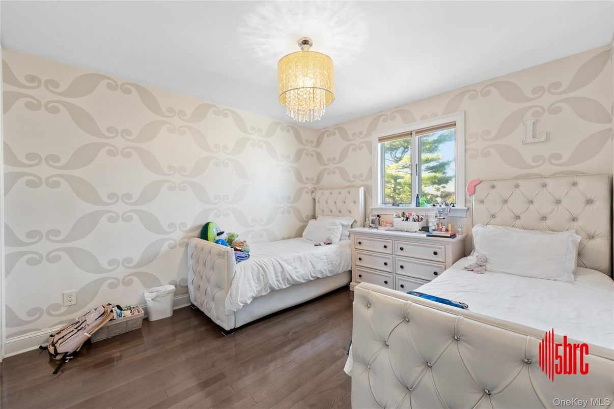 Bedroom, Chandelier, Interior, Wood Texture Flooring