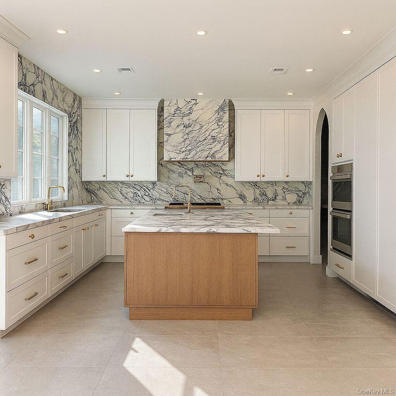 Interior, Kitchen, Marble Walls, Recessed Lighting