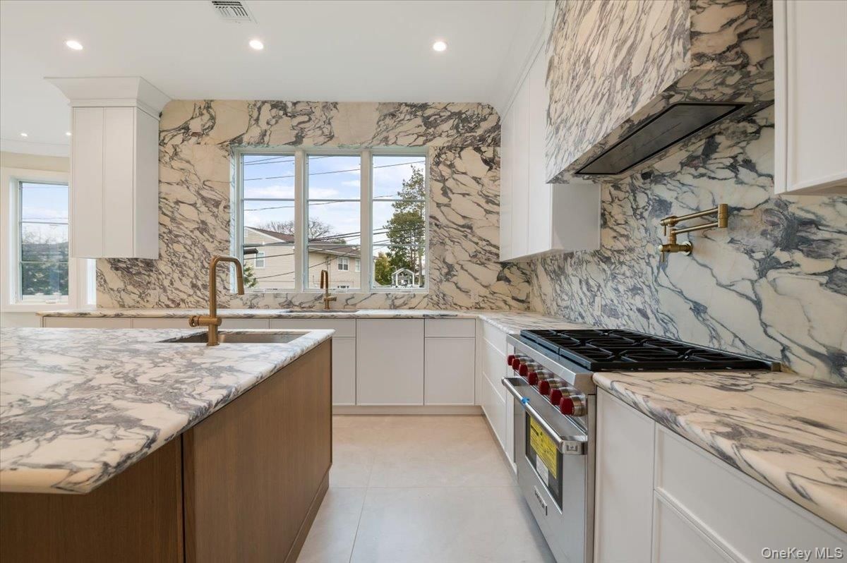 Interior, Kitchen, Marble Walls, Recessed Lighting