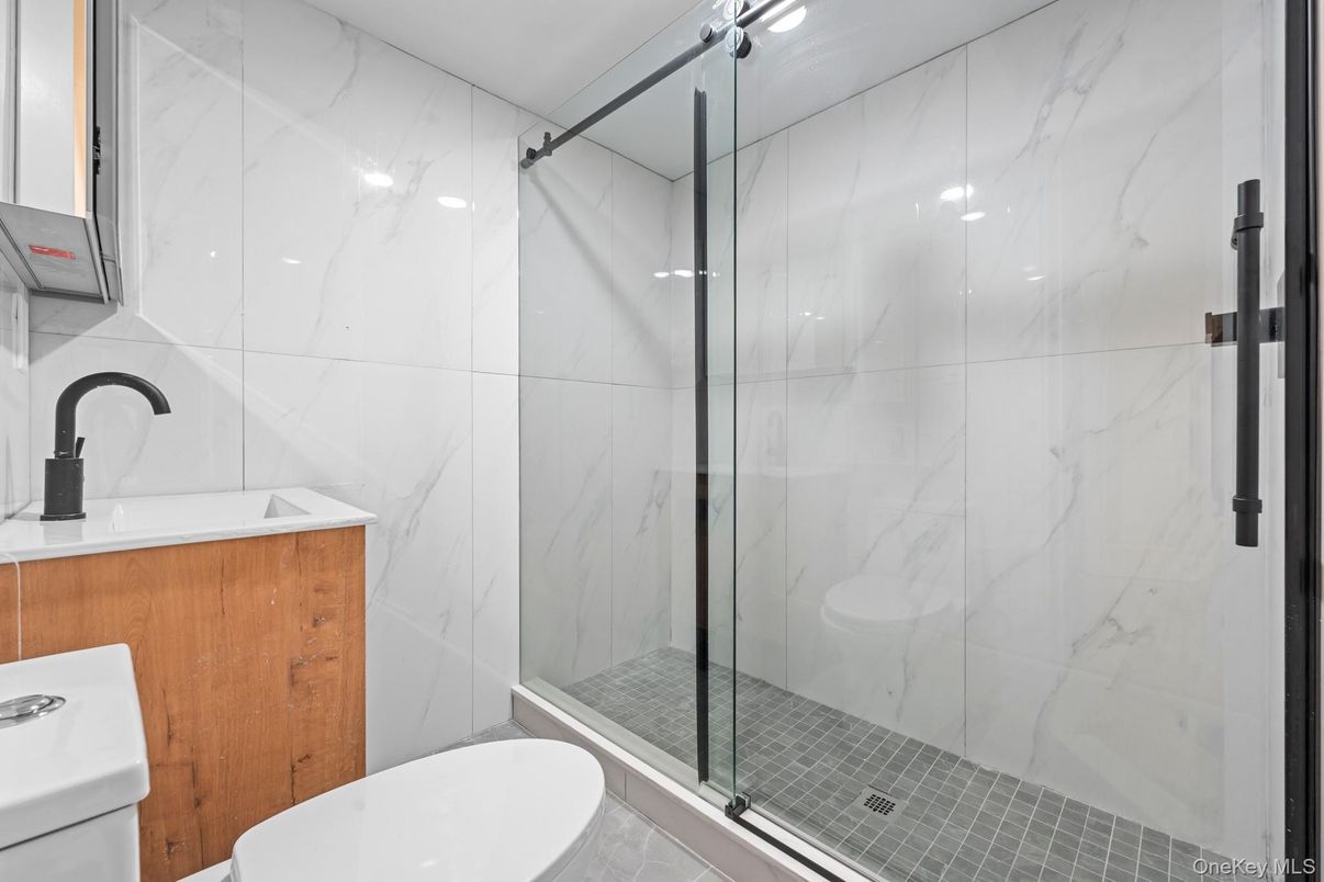 Bathroom, Glass Shower, Interior, Marble Walls