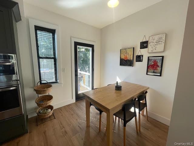 Dining room, Interior, Stainless Steel Appliances, Wood Texture Flooring