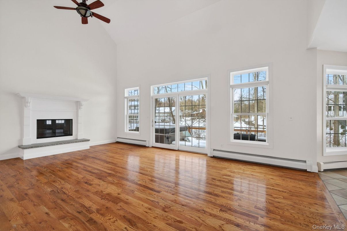 Empty room, Fireplace, Interior, Wood Texture Flooring