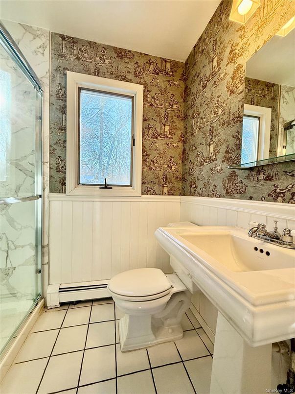 Bathroom, Glass Shower, Interior, Marble Walls