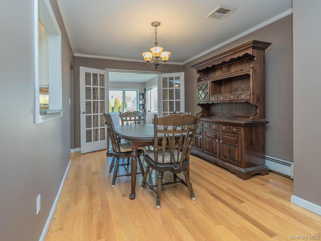 Chandelier, Dining room, Interior, Wood Texture Flooring