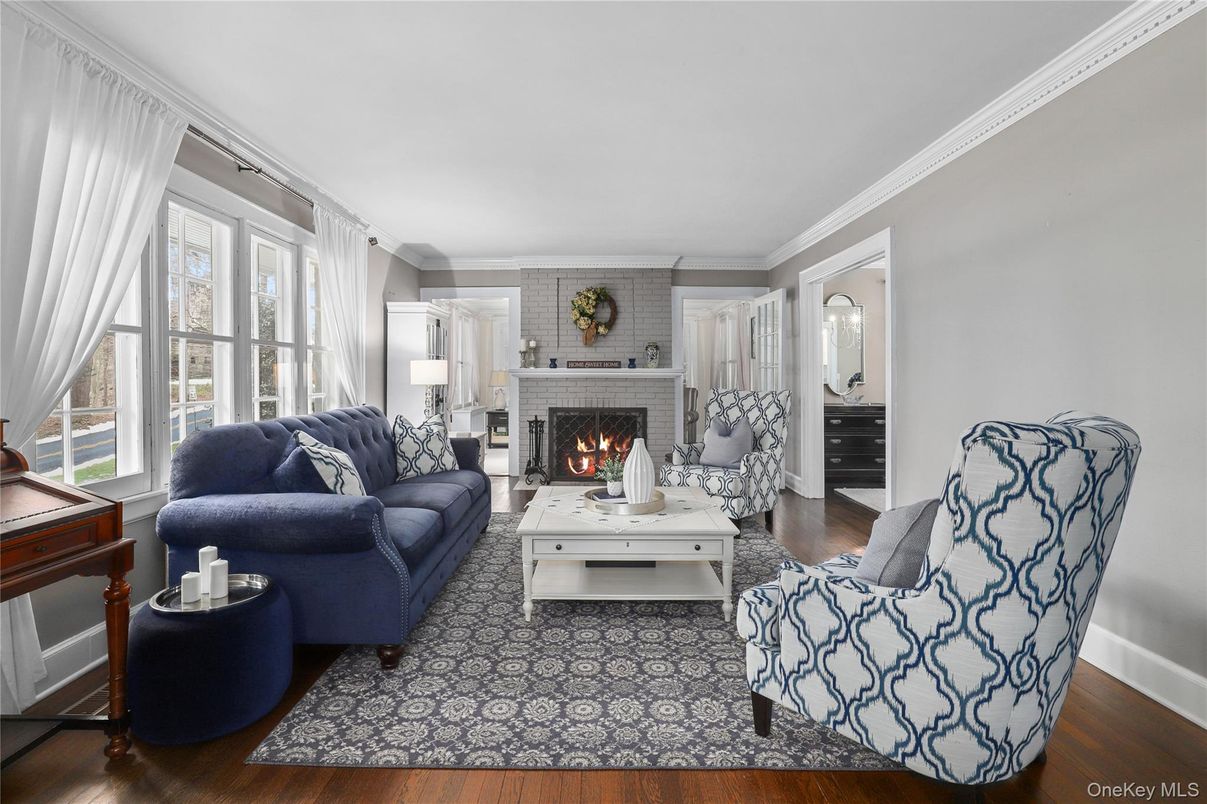 Fireplace, Interior, Living room, Stone Walls, Wood Texture Flooring