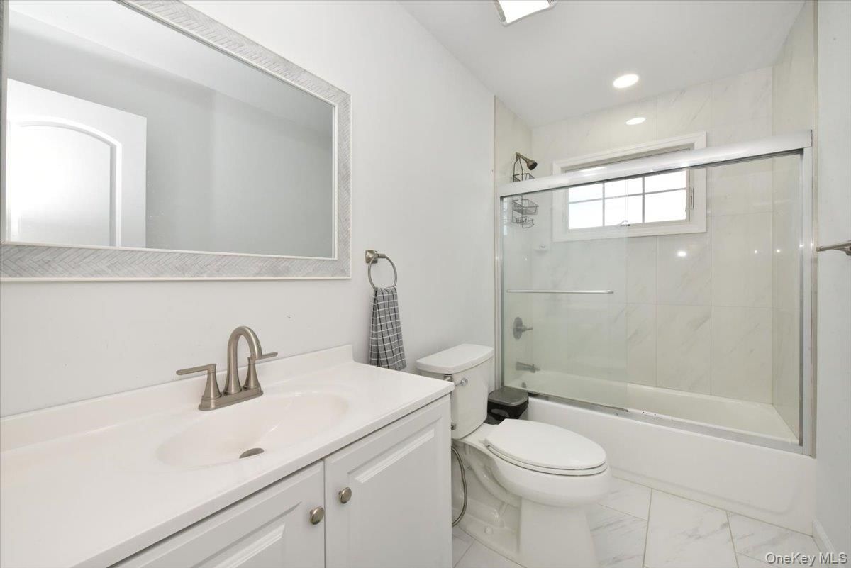 Bathroom, Glass Shower, Interior, Marble, Marble Walls, Recessed Lighting