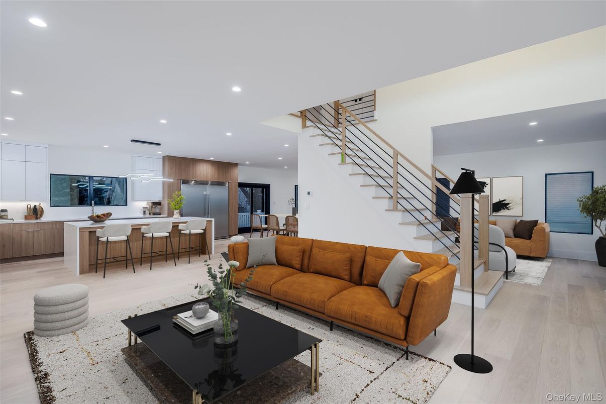 Dining room, Interior, Kitchen, Living room, Pendant Lights, Recessed Lighting, Wood Texture Flooring