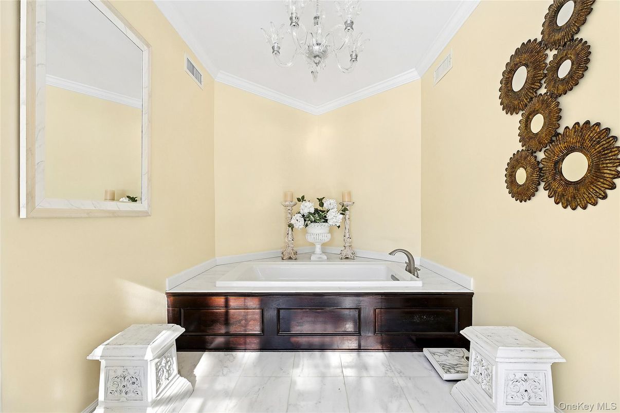 Bathroom, Chandelier, Interior, Marble