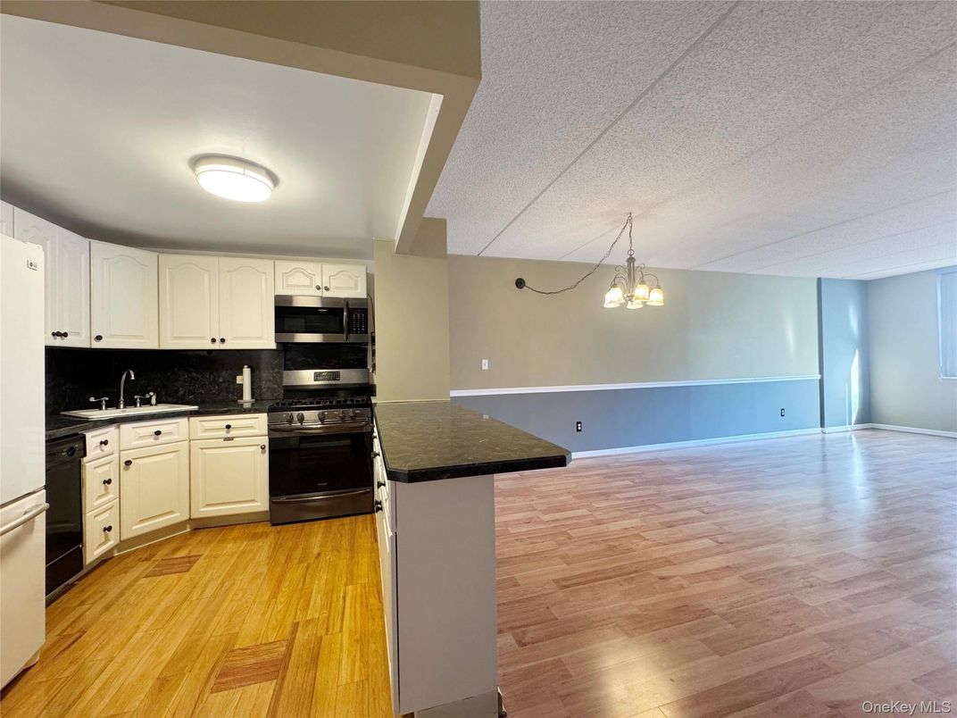 Interior, Kitchen, Pendant Lights, Stainless Steel Appliances, Wood Texture Flooring