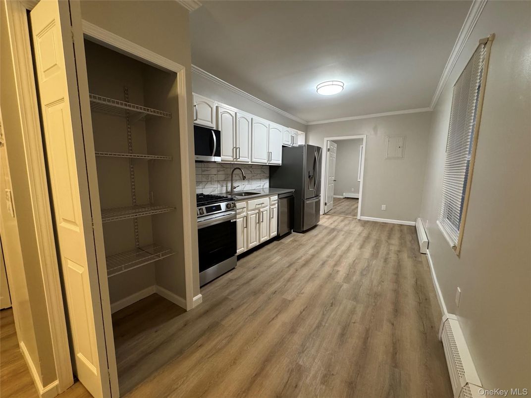 Interior, Kitchen, Stainless Steel Appliances, Wood Texture Flooring