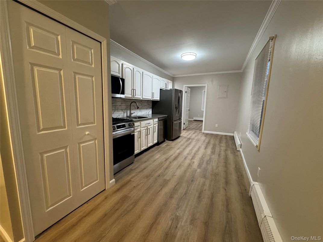 Interior, Kitchen, Stainless Steel Appliances, Wood Texture Flooring