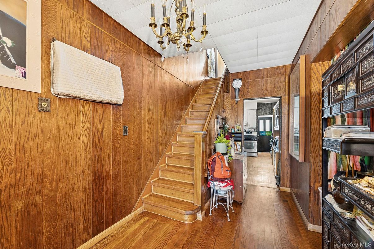 Chandelier, Interior, Wood Texture Flooring, Wooden Walls