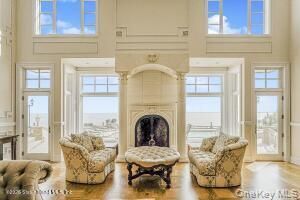 Fireplace, Interior, Living room, Water, Wood Texture Flooring