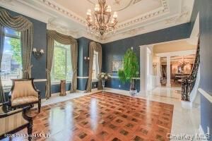 Chandelier, Interior, Wood Texture Flooring