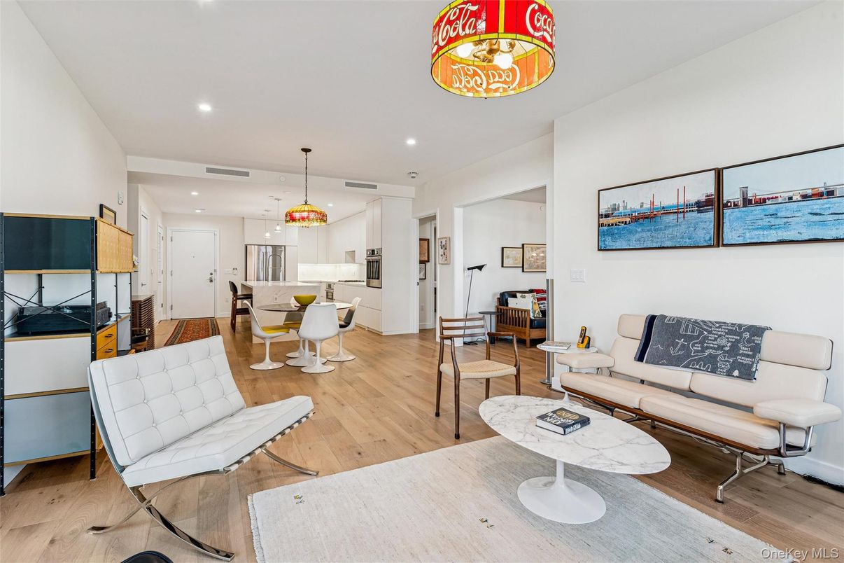 Dining room, Interior, Kitchen, Living room, Pendant Lights, Recessed Lighting, Wood Texture Flooring