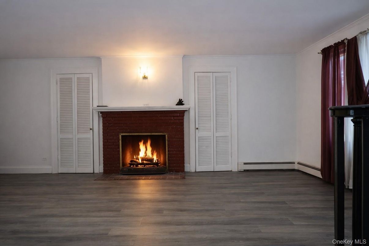 Empty room, Fireplace, Interior, Wood Texture Flooring