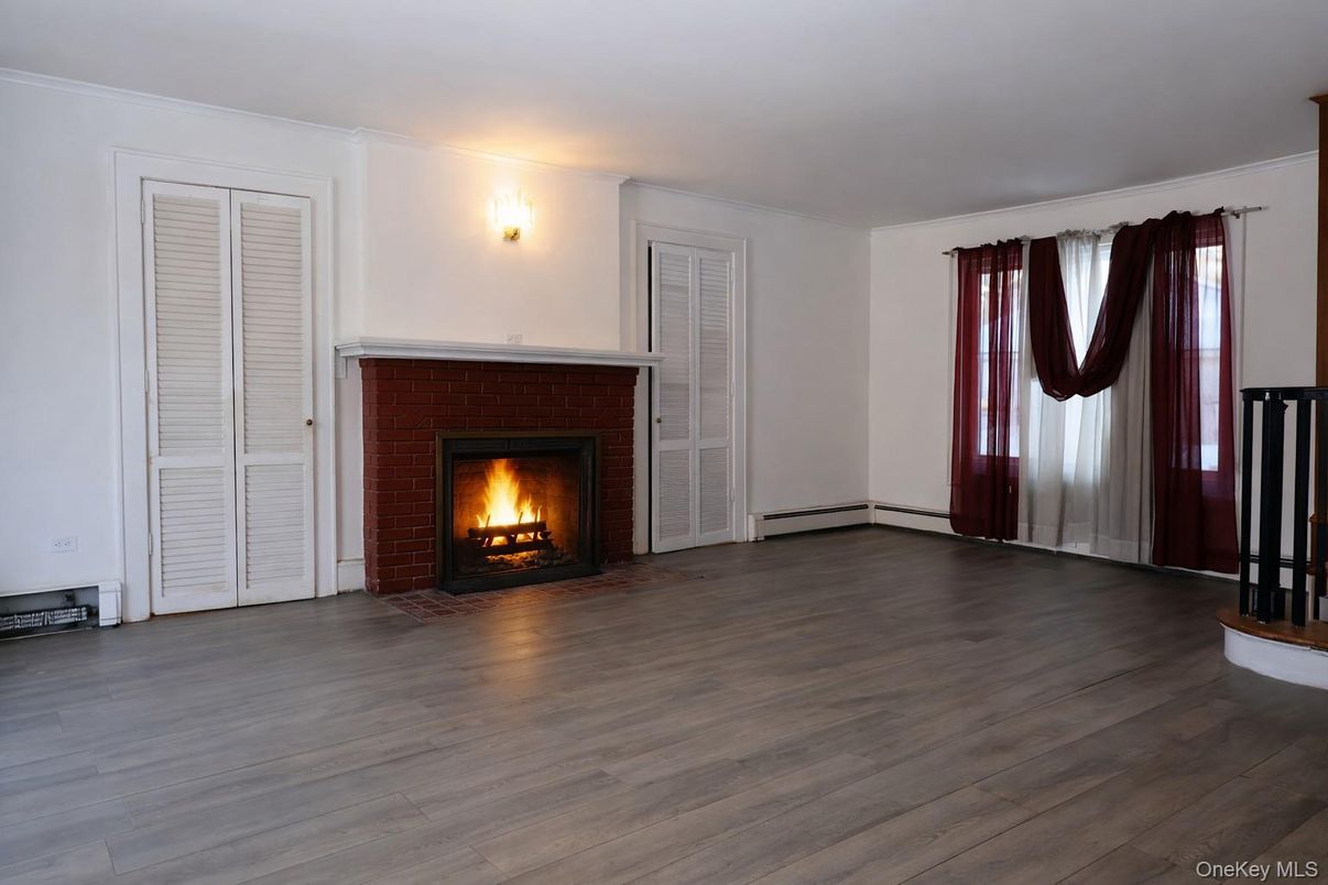 Empty room, Fireplace, Interior, Wood Texture Flooring