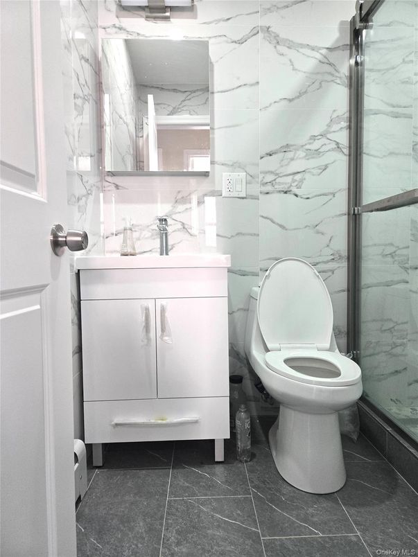 Bathroom, Glass Shower, Interior, Marble Walls