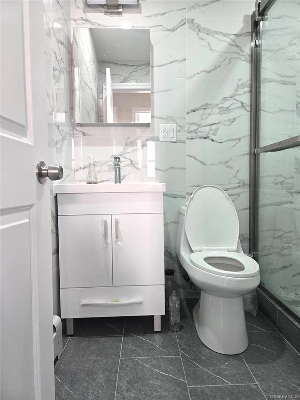 Bathroom, Glass Shower, Interior, Marble Walls