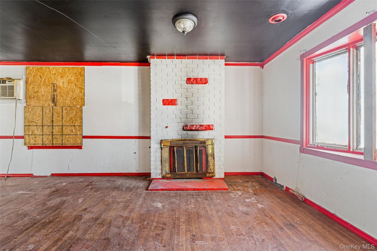 Empty room, Fireplace, Interior, Wood Texture Flooring