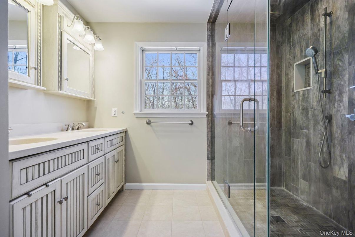 Bathroom, Dual Sink Vanities, Glass Shower, Interior