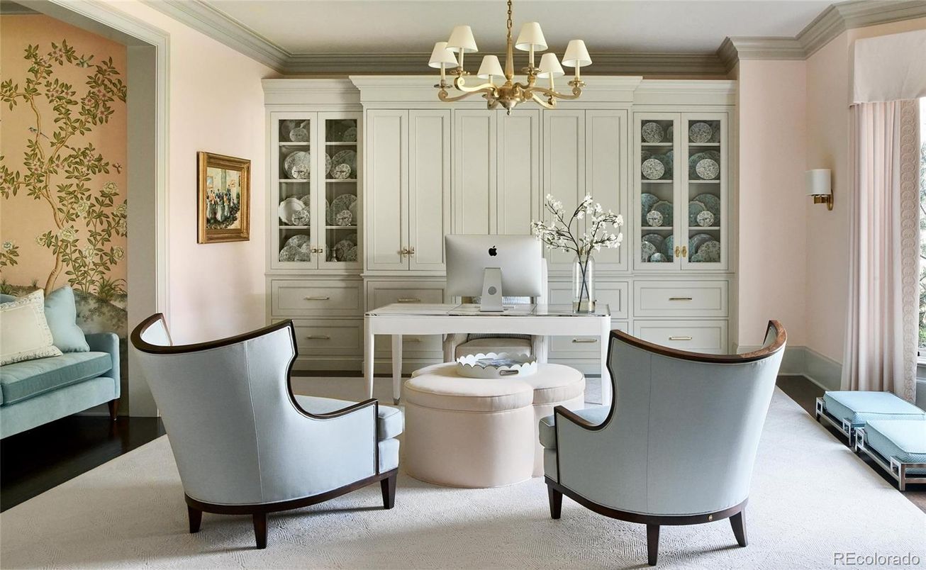 Chandelier, Home Office, Interior