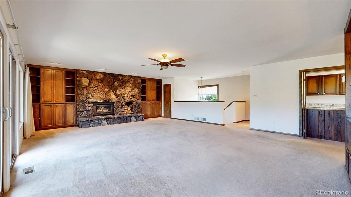 Empty room, Fireplace, Interior, Stone Walls