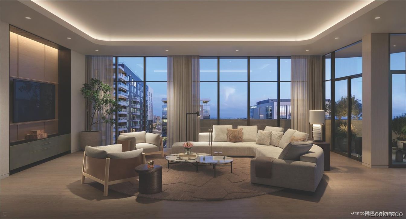 Interior, Living room, Recessed Lighting