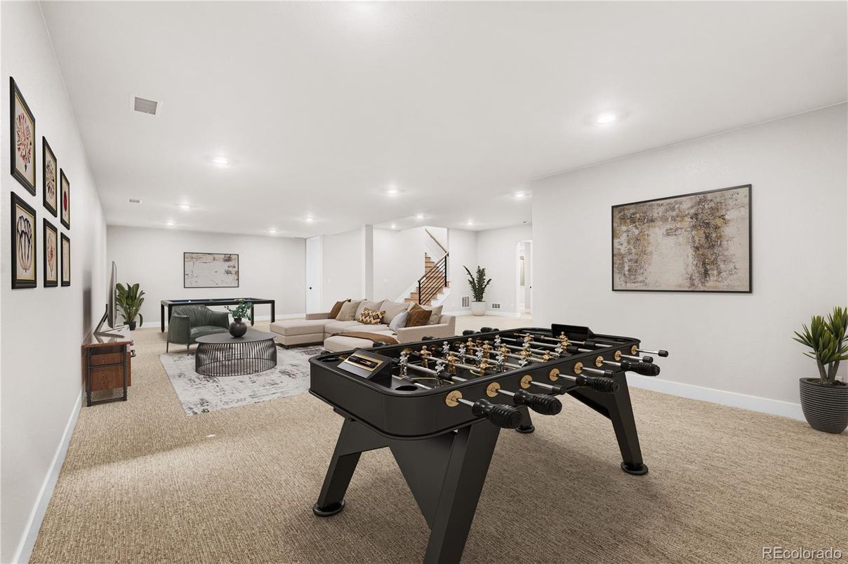 Game Room, Interior, Living room, Recessed Lighting