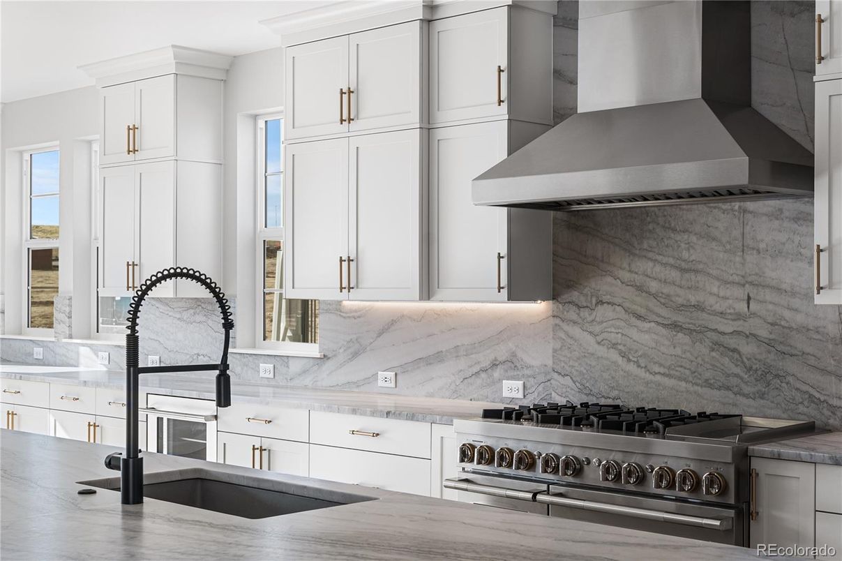 Interior, Kitchen, Marble Walls, Stainless Steel Appliances