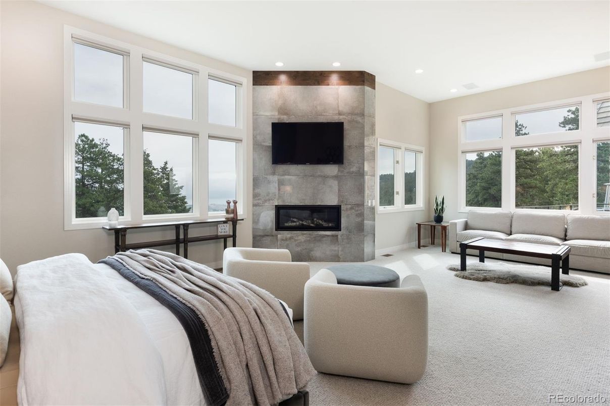 Bedroom, Fireplace, Interior, Recessed Lighting