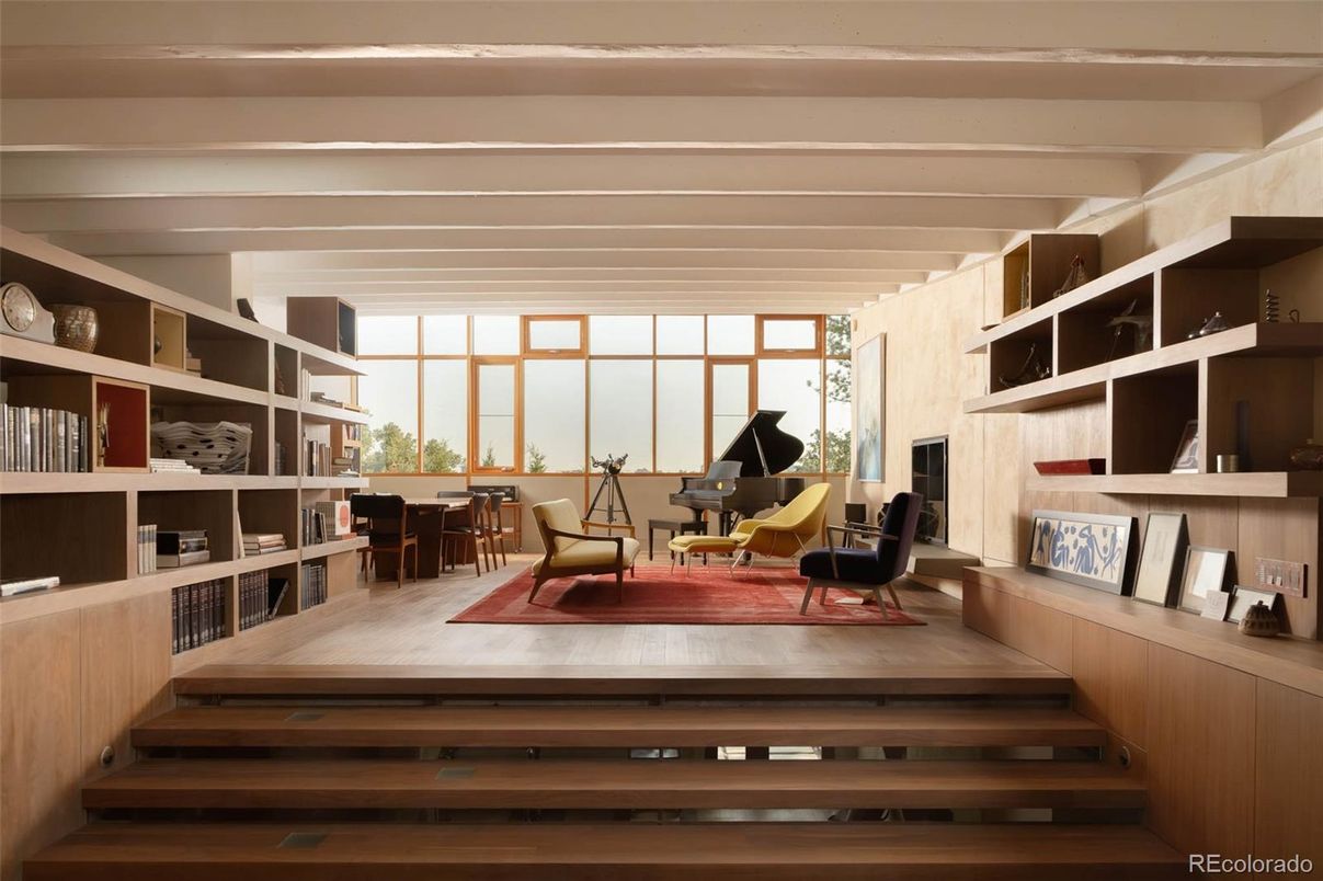 Dining room, Fireplace, Interior, Piano