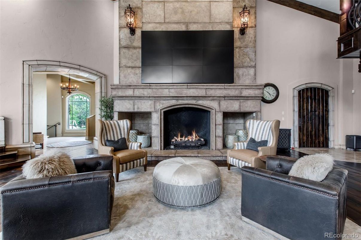 Fireplace, Interior, Living room, Stone Walls