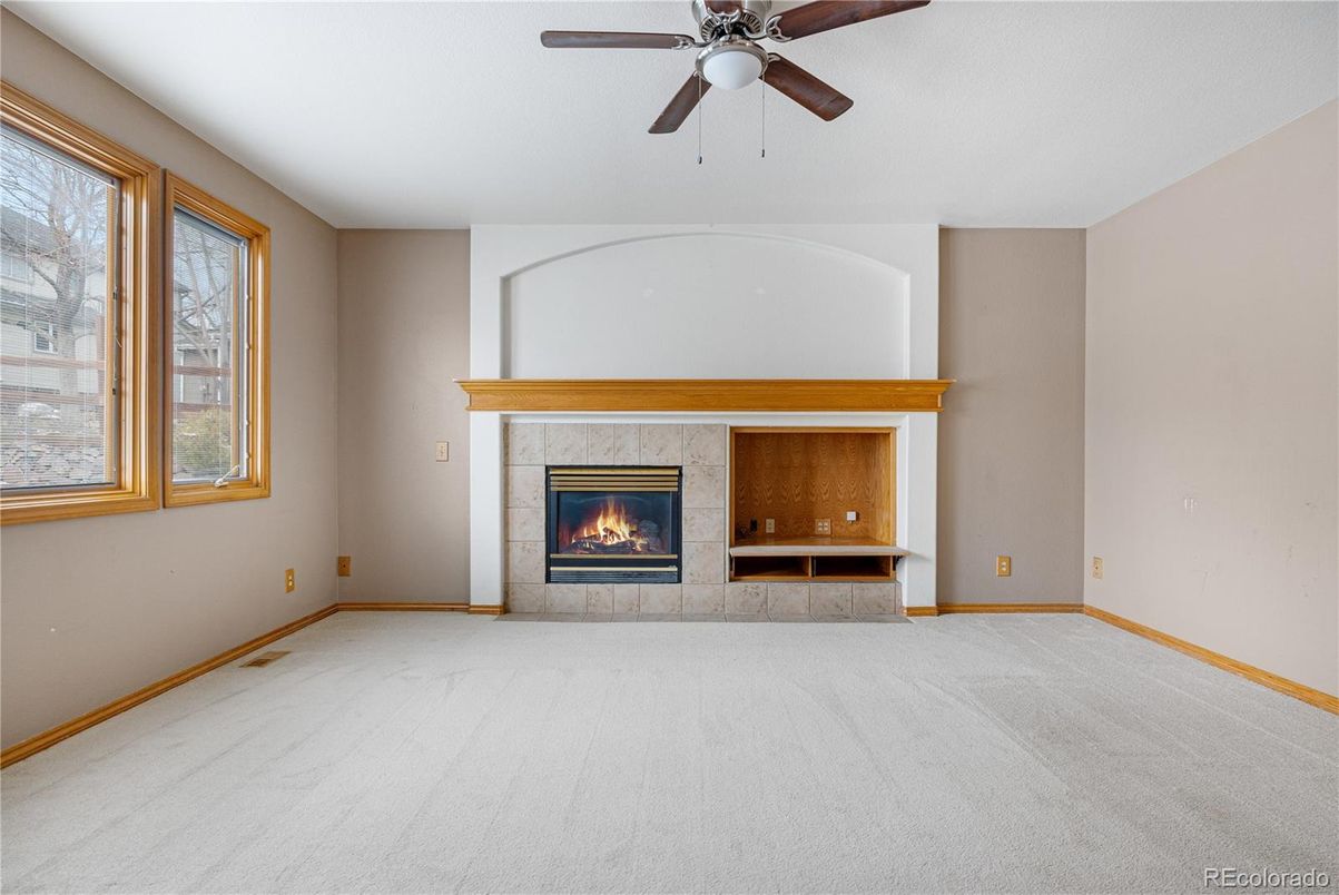 Empty room, Fireplace, Interior