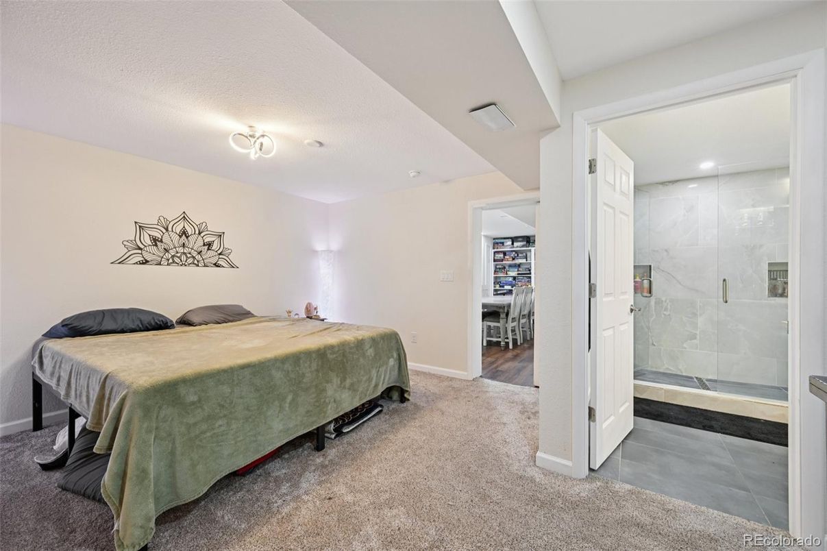 Bathroom, Bedroom, Glass Shower, Interior, Marble Walls, Recessed Lighting