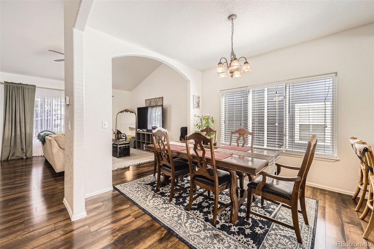 Chandelier, Dining room, Interior, Pendant Lights, Wood Texture Flooring