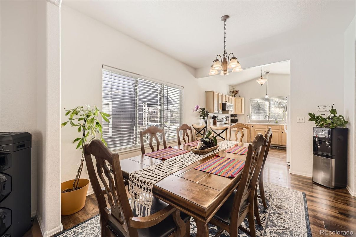 Chandelier, Dining room, Interior, Kitchen, Wood Texture Flooring