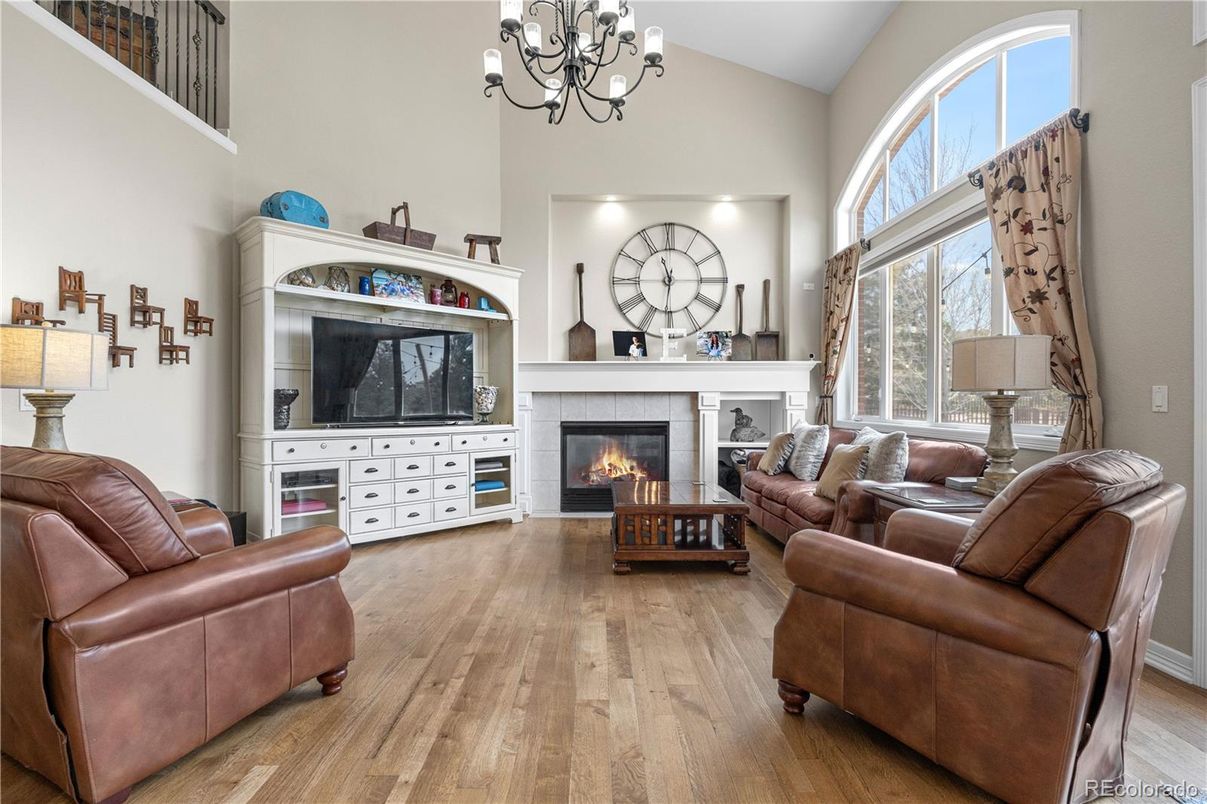 Chandelier, Fireplace, Interior, Living room, Wood Texture Flooring