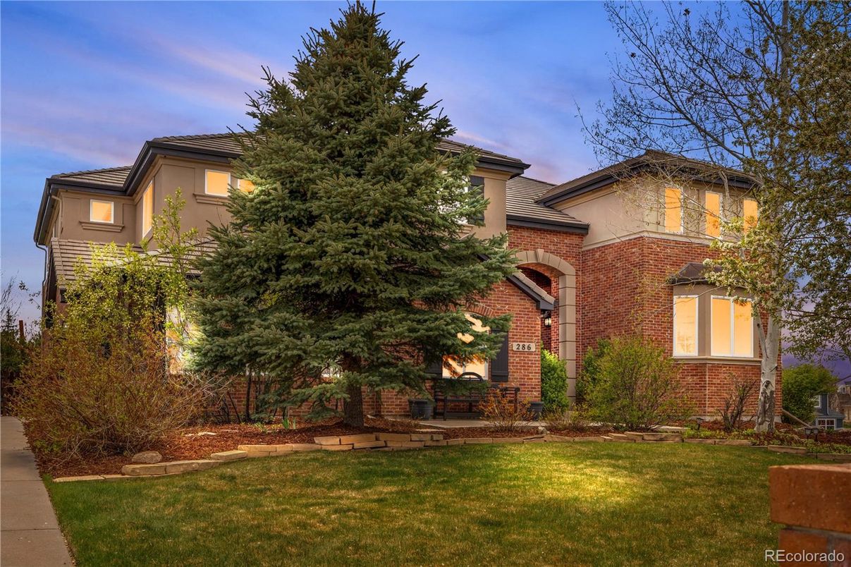 Backyard, Exterior, Facade, Brick Facade, Mediterranean
