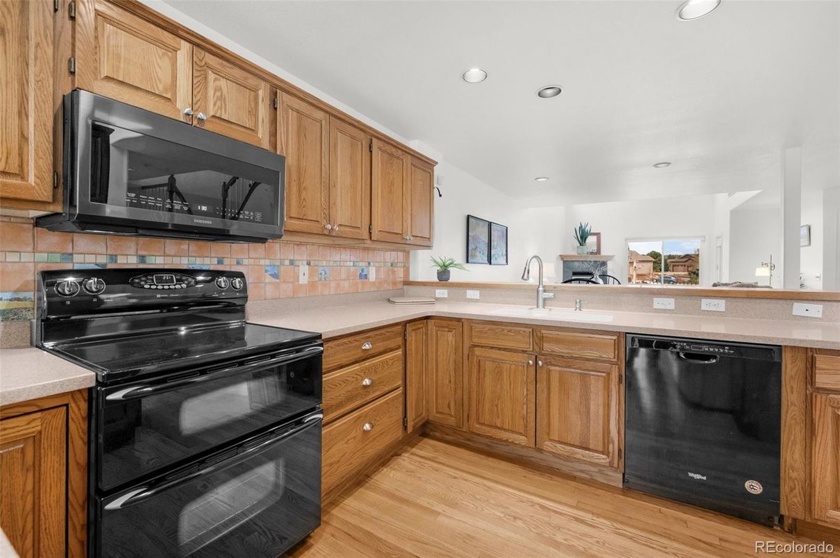 Interior, Kitchen, Recessed Lighting, Wood Texture Flooring