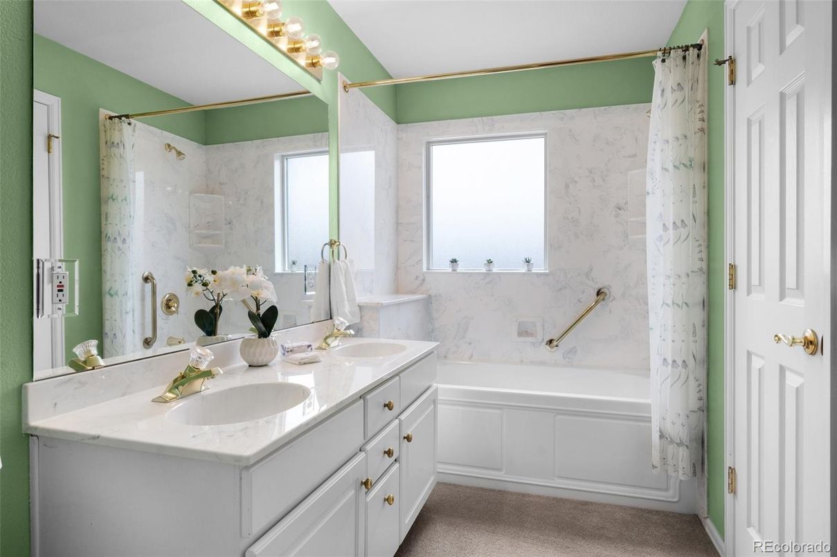 Bathroom, Dual Sink Vanities, Interior, Marble Walls