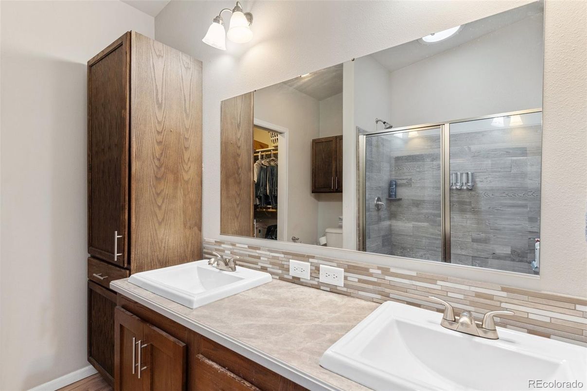 Bathroom, Dual Sink Vanities, Glass Shower, Interior