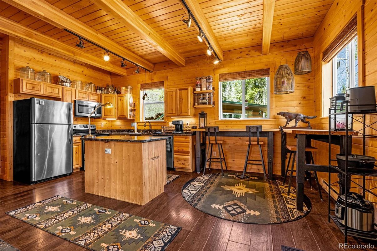 Interior, Kitchen, Wooden Beams, Wooden Ceilings, Wood Texture Flooring, Wooden Walls