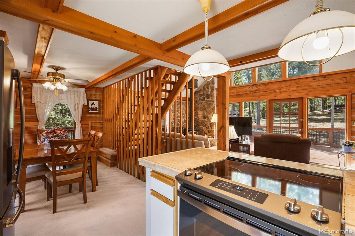 Dining room, Interior, Kitchen, Wooden Beams, Wooden Walls