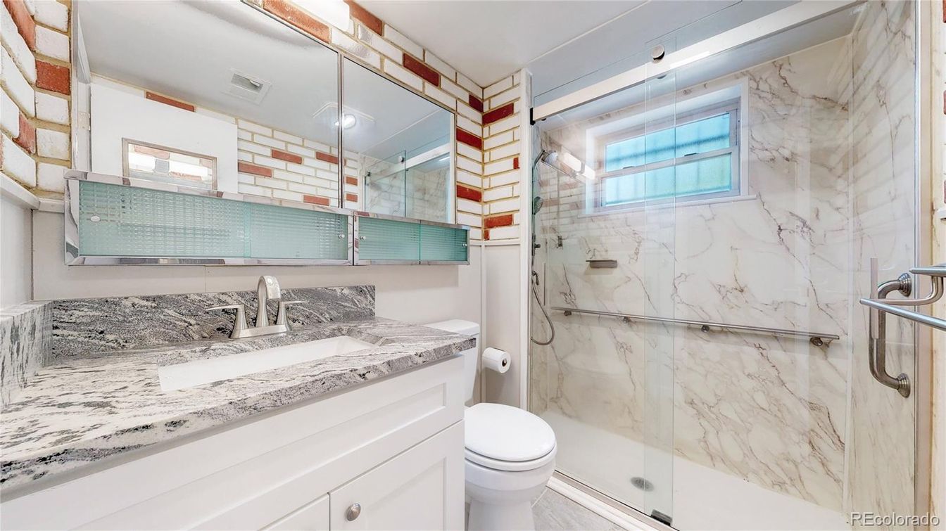 Bathroom, Glass Shower, Interior, Marble Walls