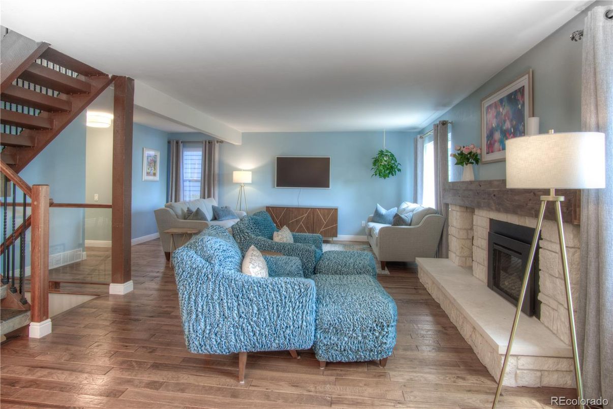Fireplace, Interior, Living room, Wood Texture Flooring