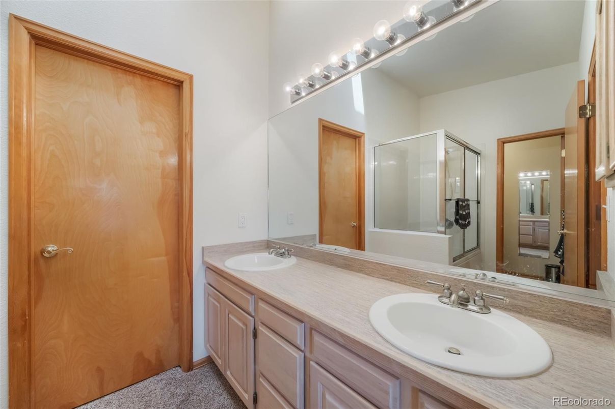 Bathroom, Dual Sink Vanities, Glass Shower, Interior