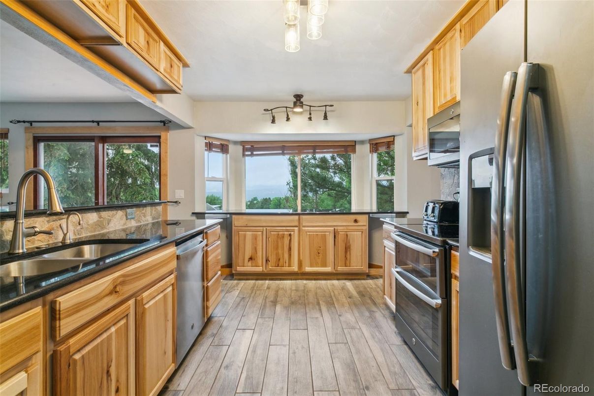 Interior, Kitchen, Stainless Steel Appliances, Wood Texture Flooring