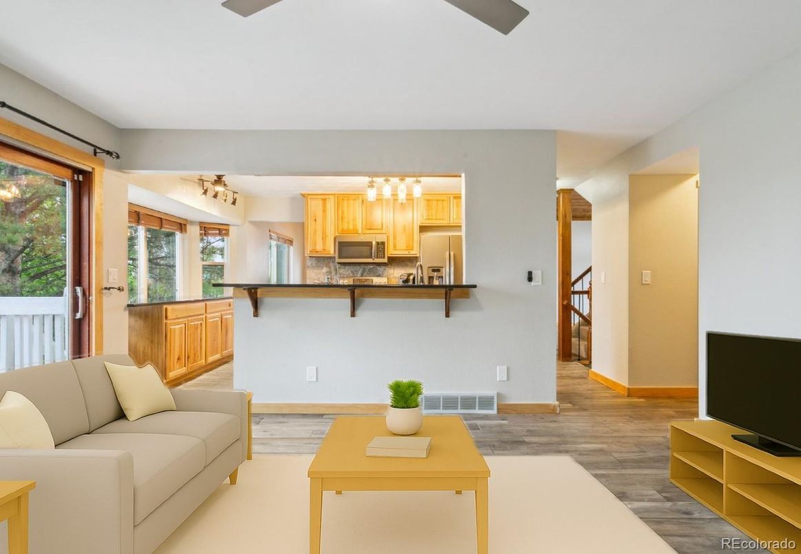 Interior, Kitchen, Living room, Wood Texture Flooring